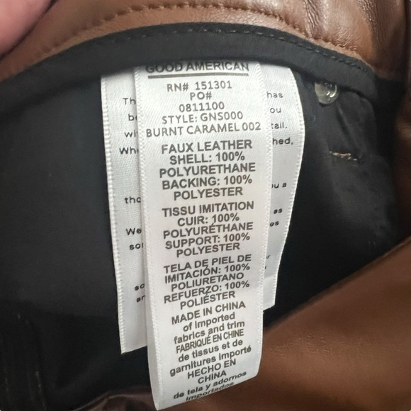 Good American - NWT Better Than Leather Good Icon in Burnt Caramel002 Sz 8 - Picture 9 of 12